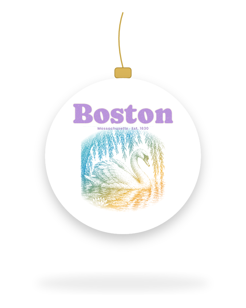 Boston Public Garden Swan Ceramic Ornament