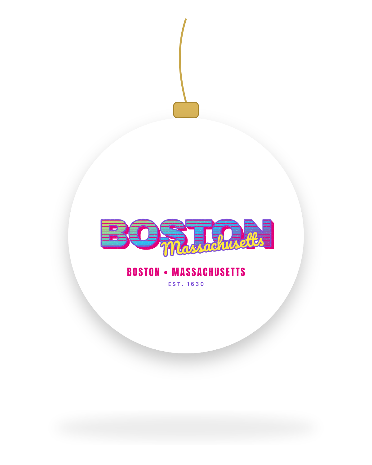 Boston Music TV Ceramic Ornament in White