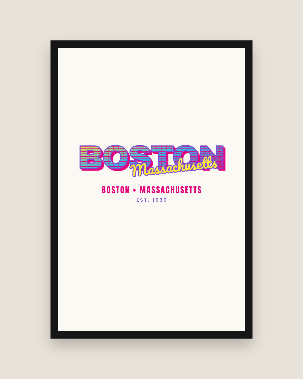Boston Music TV Matte Poster in White