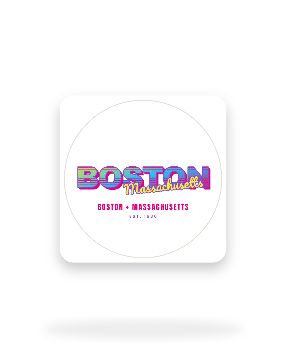 Boston Music TV Kiss-Cut Sticker in White