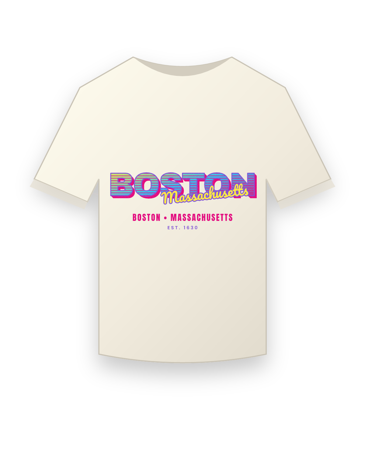 Boston Music TV Vintage Wash Tee in Ivory