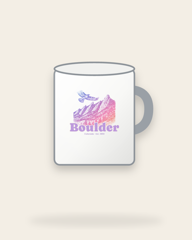 Boulder The Flatirons Enamel Camp Mug