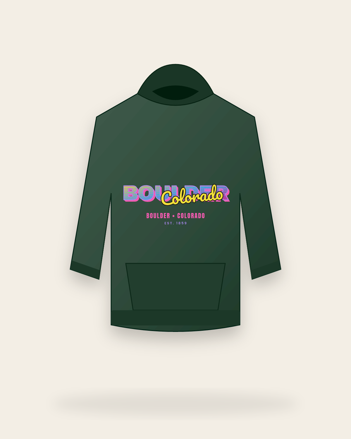 Boulder Music TV Hooded Sweatshirt in Forest Green