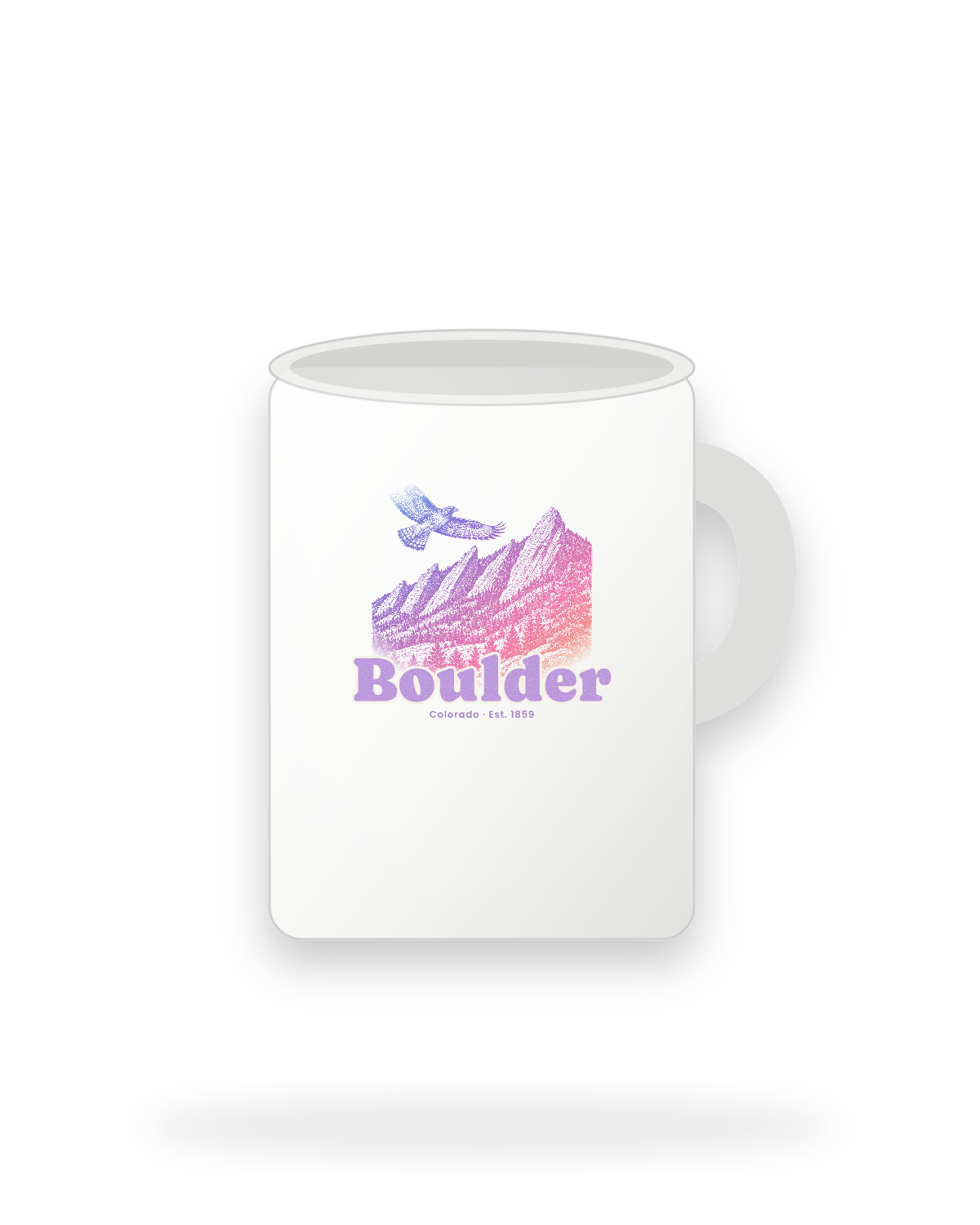 Boulder The Flatirons Ceramic Mug 15oz in White