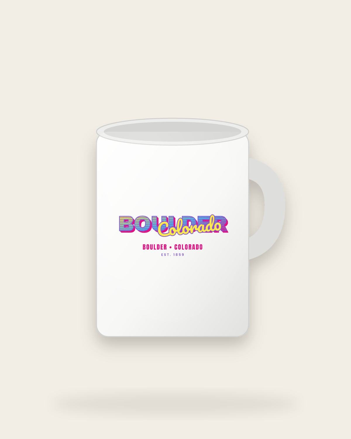 Boulder Music TV Ceramic Mug 15oz in White