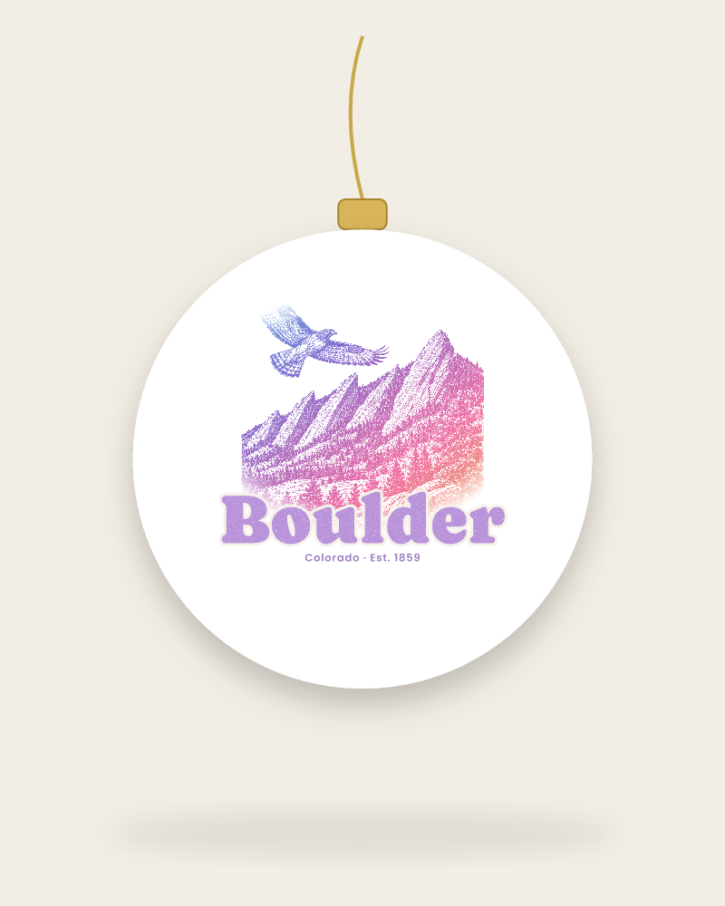 Boulder The Flatirons Ceramic Ornament