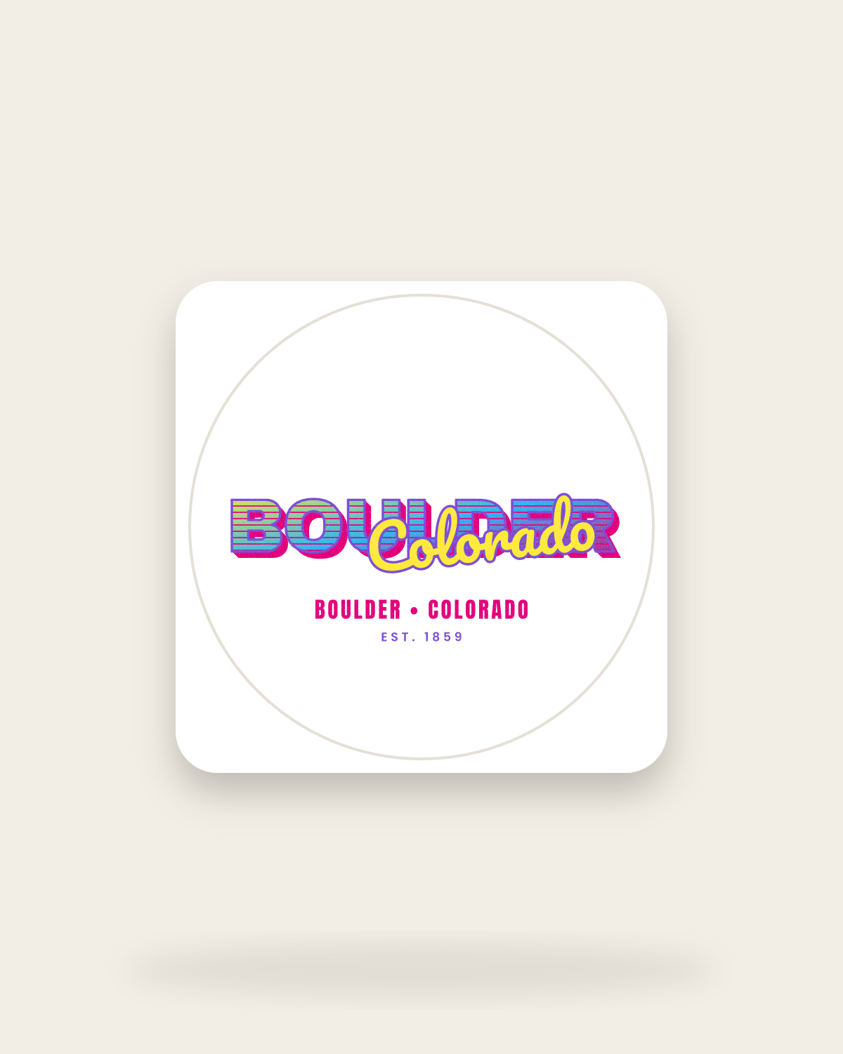 Boulder Music TV Kiss-Cut Sticker in White