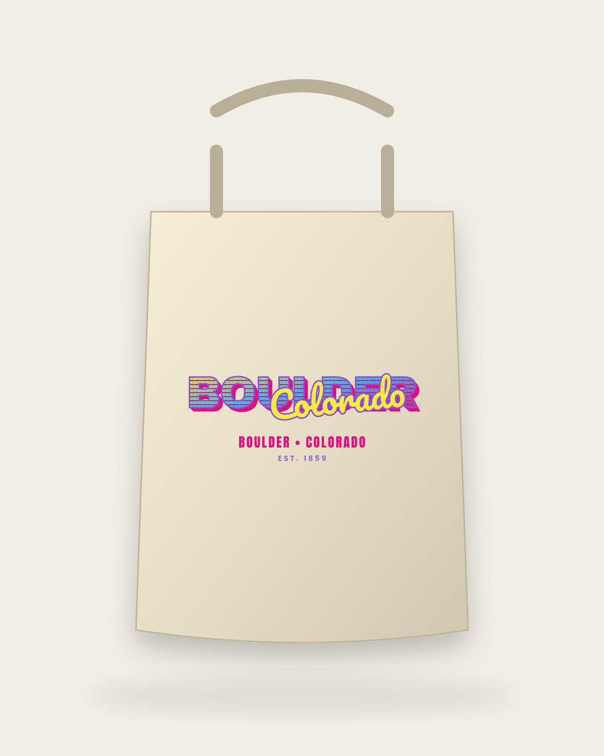 Boulder Music TV Canvas Tote in Beige
