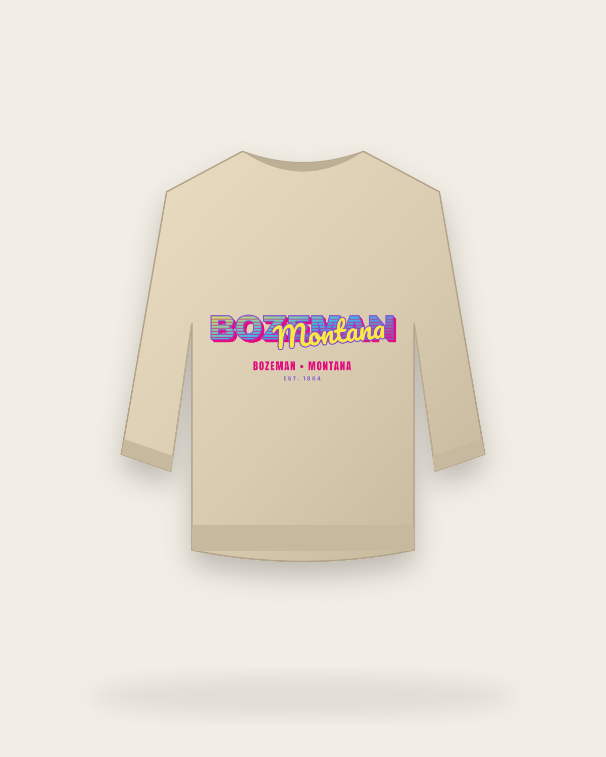 Bozeman Music TV Crewneck Sweatshirt in Sand