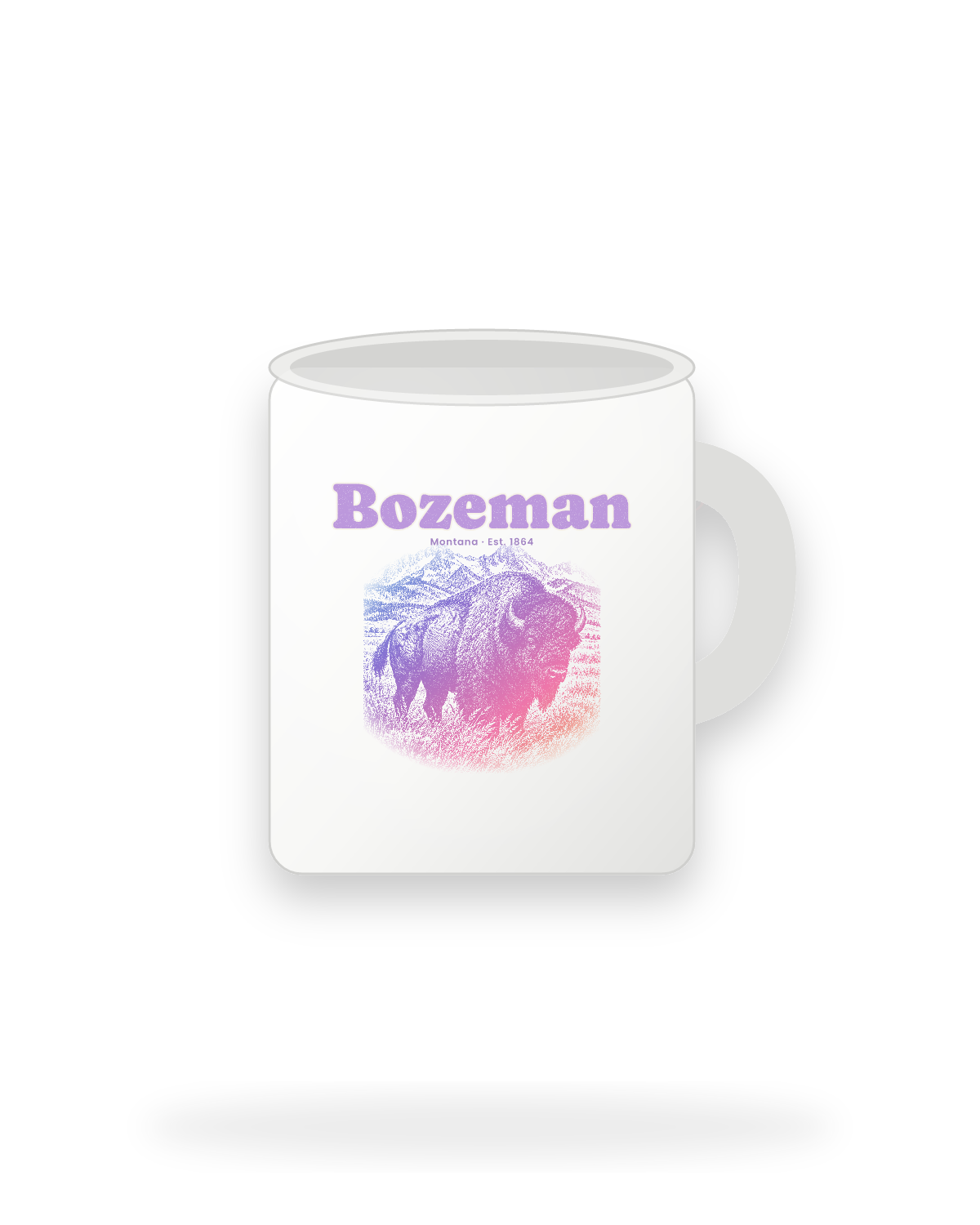 Bozeman Bison Ceramic Mug 11oz in White
