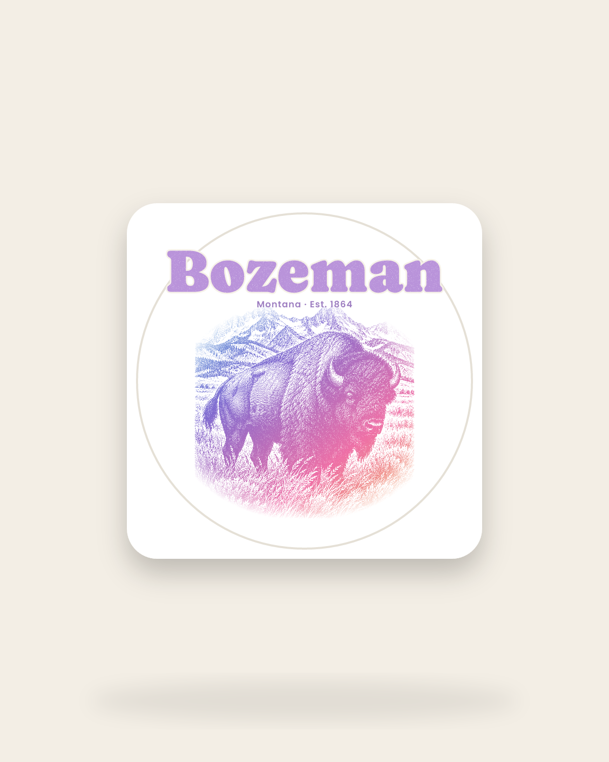 Bozeman Bison Kiss-Cut Sticker in White