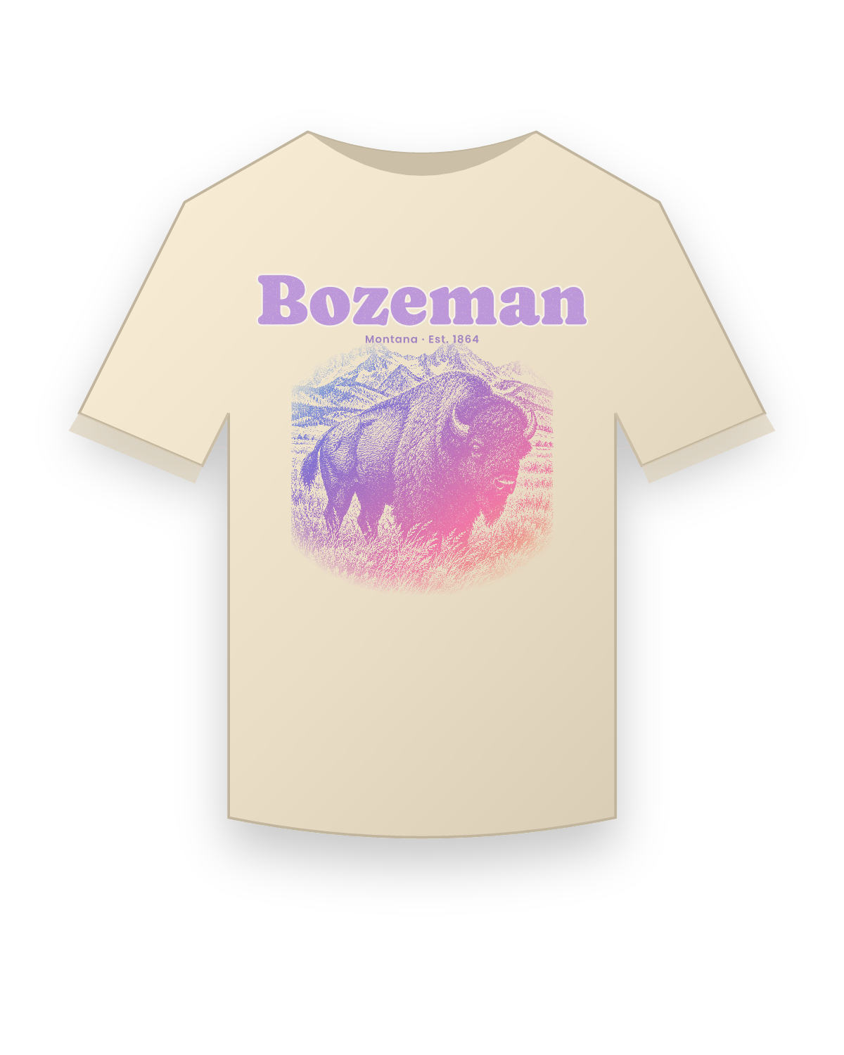 Bozeman Bison Organic Cotton Tee in Natural