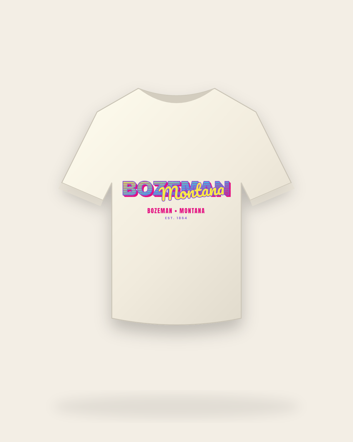 Bozeman Music TV Vintage Wash Tee in Ivory