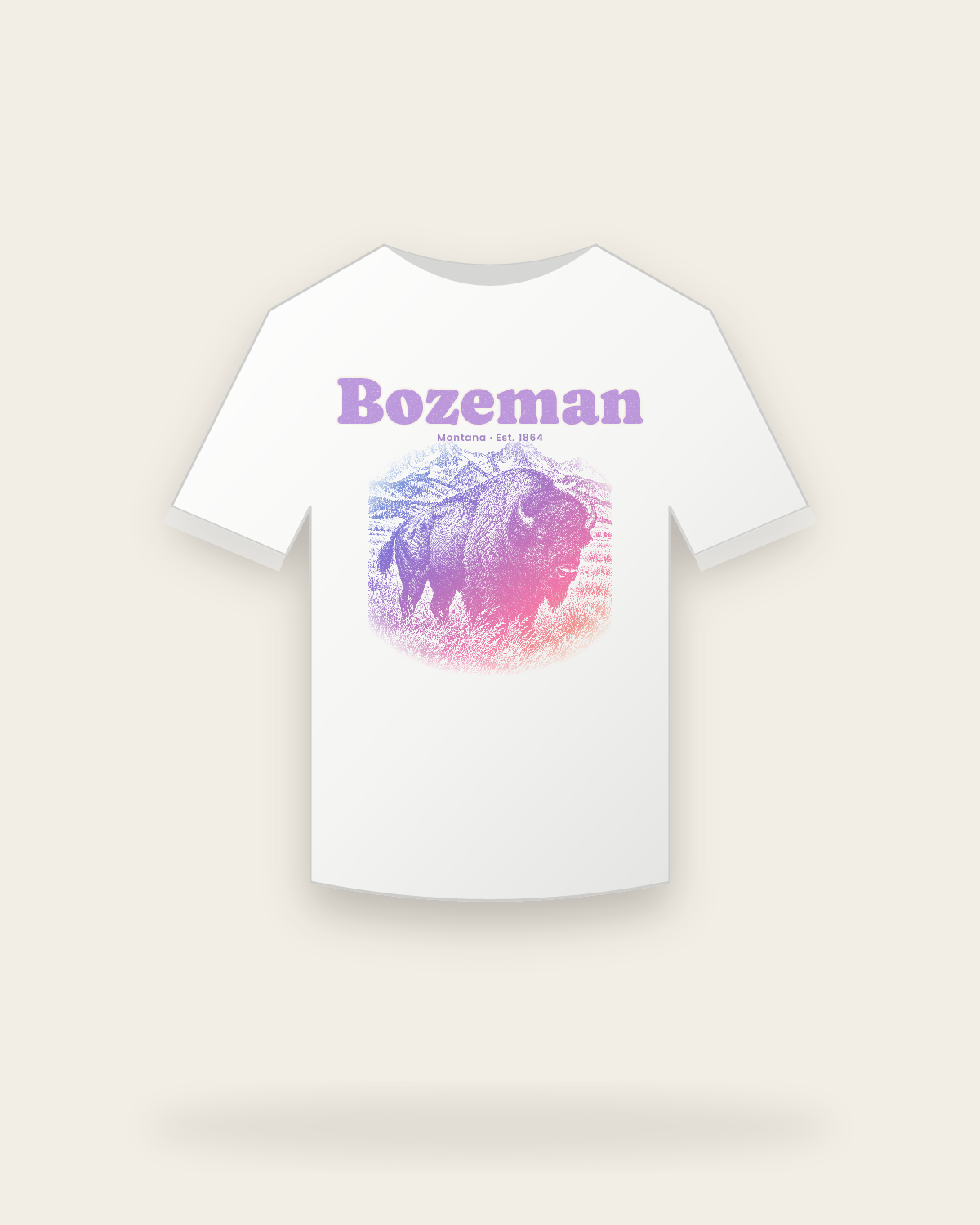 Bozeman Bison Youth Tee in White