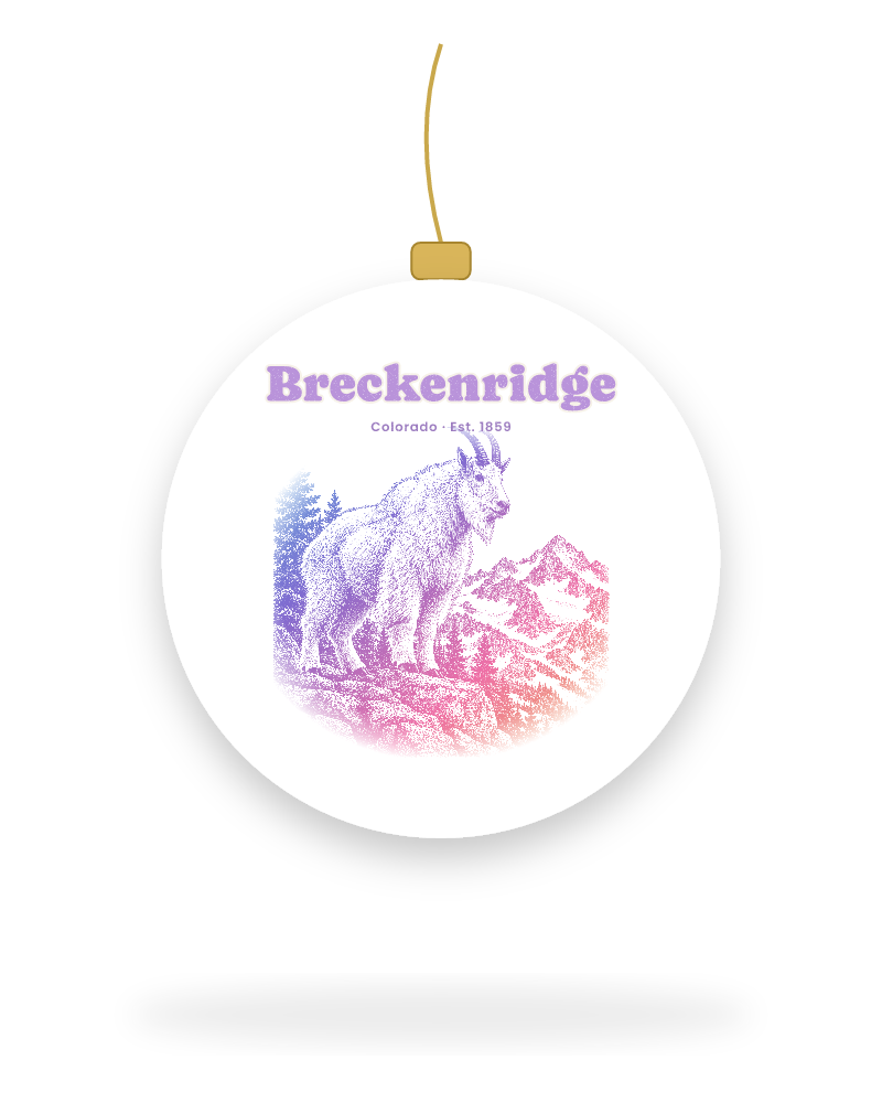 Breckenridge Mountain Goat Ceramic Ornament