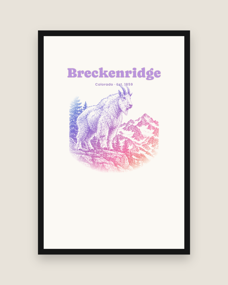 Breckenridge Mountain Goat Matte Poster