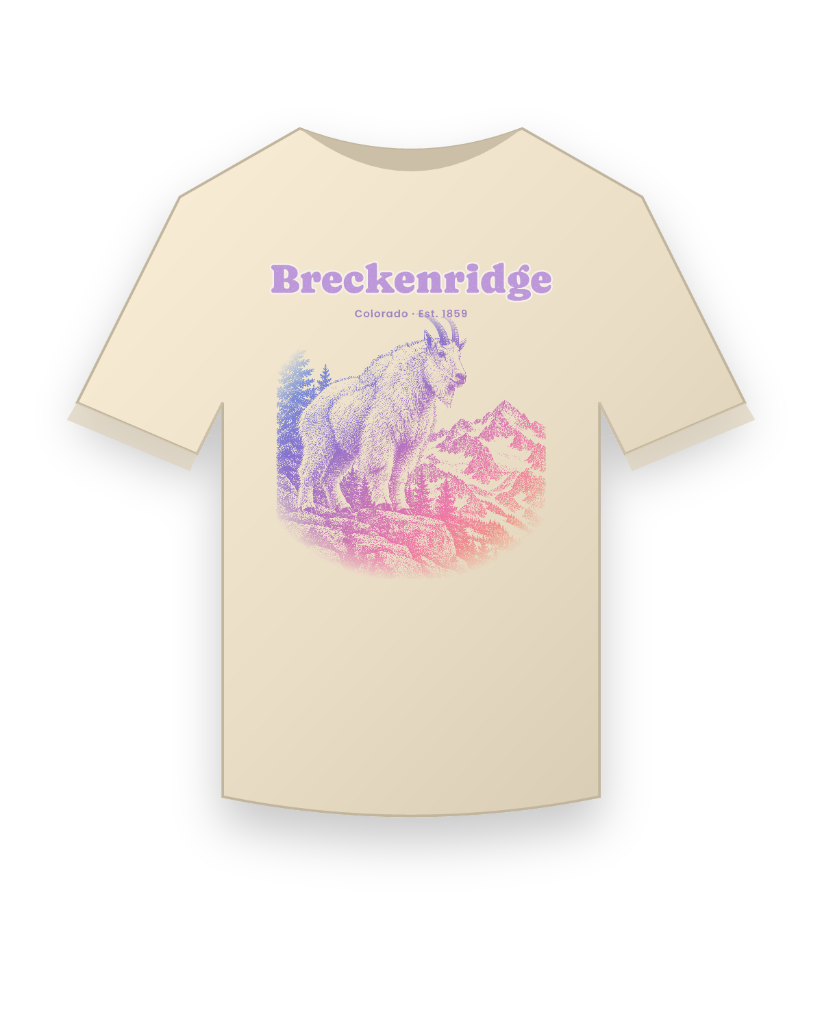 Breckenridge Mountain Goat Classic Tee in Natural