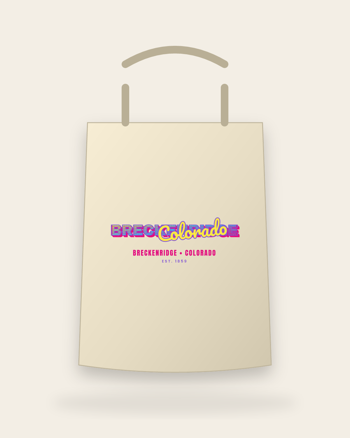Breckenridge Music TV Canvas Tote in Beige
