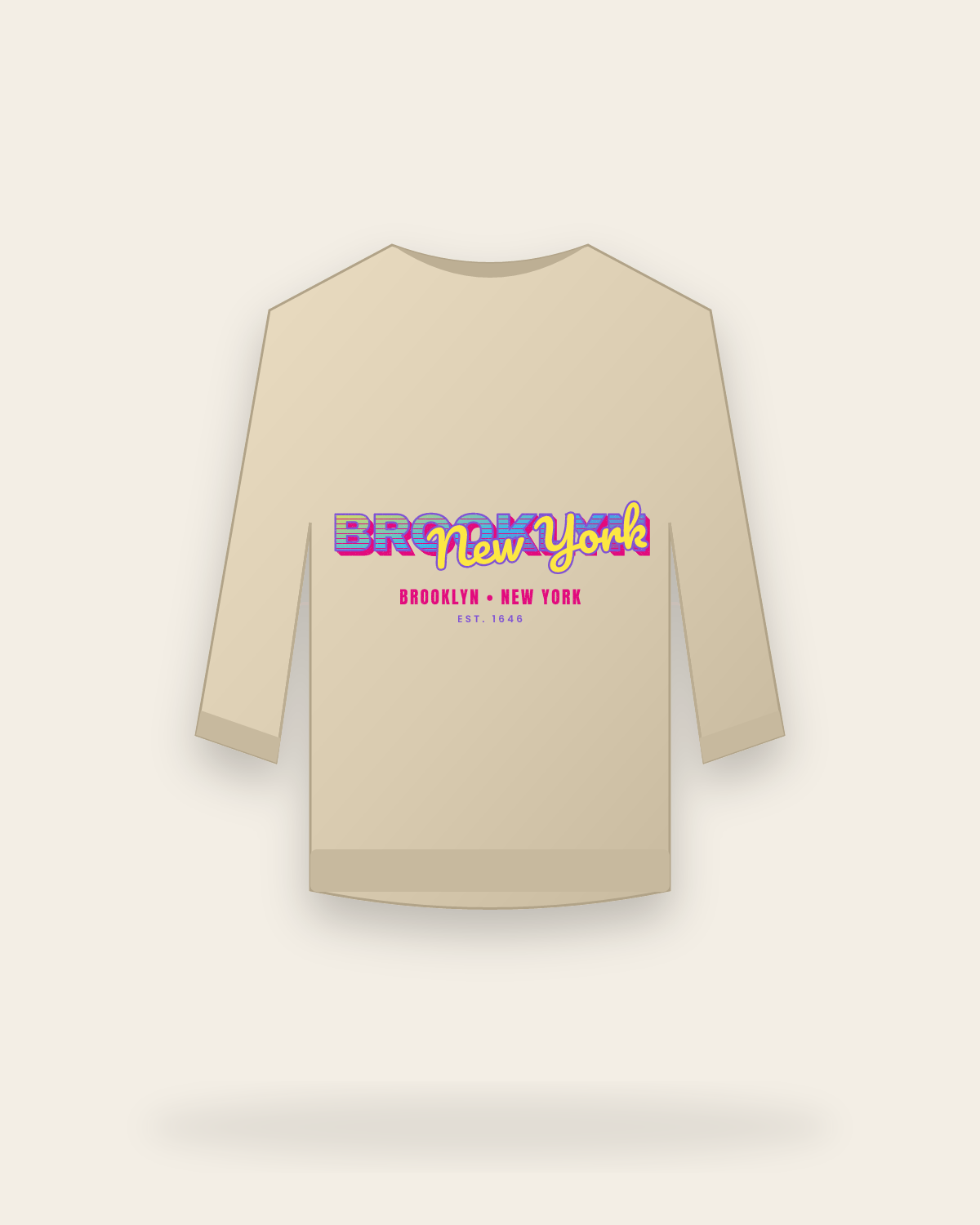 Brooklyn Music TV Crewneck Sweatshirt in Sand