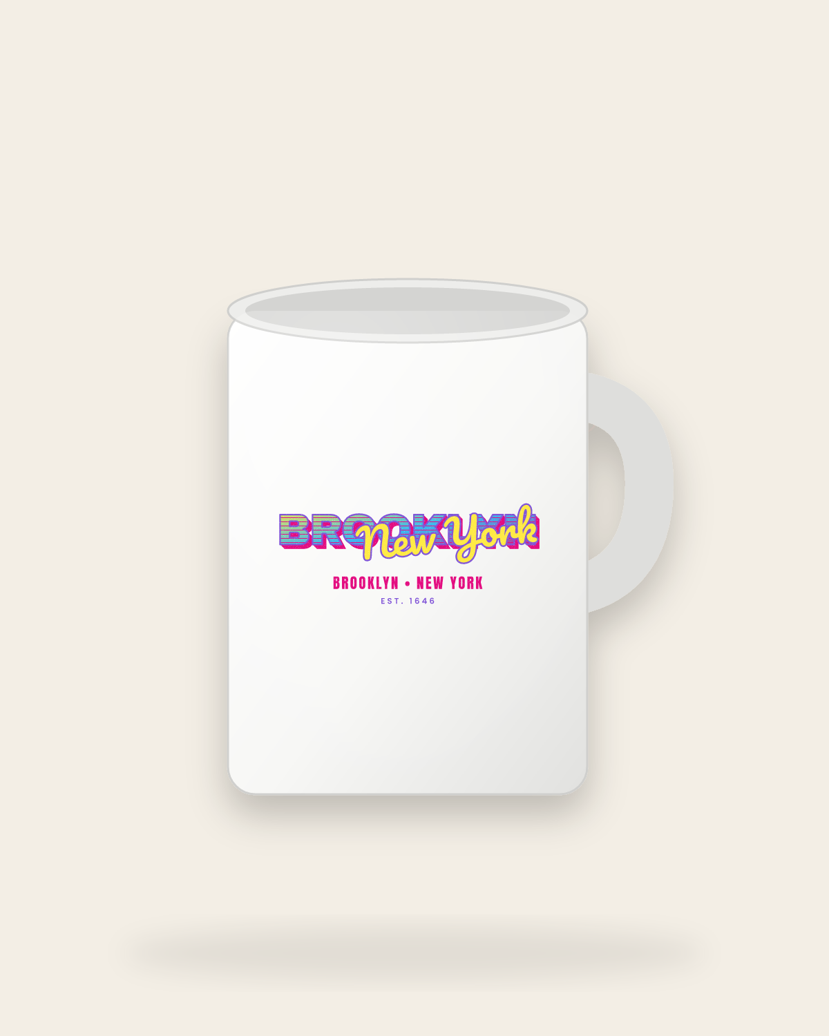 Brooklyn Music TV Ceramic Mug 15oz in White