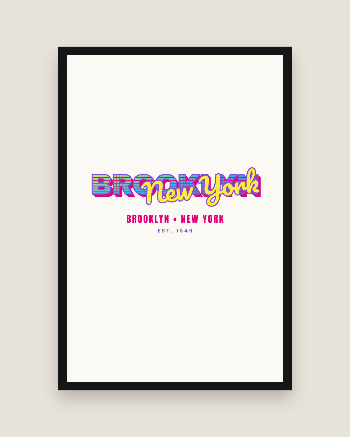 Brooklyn Music TV Matte Poster in White