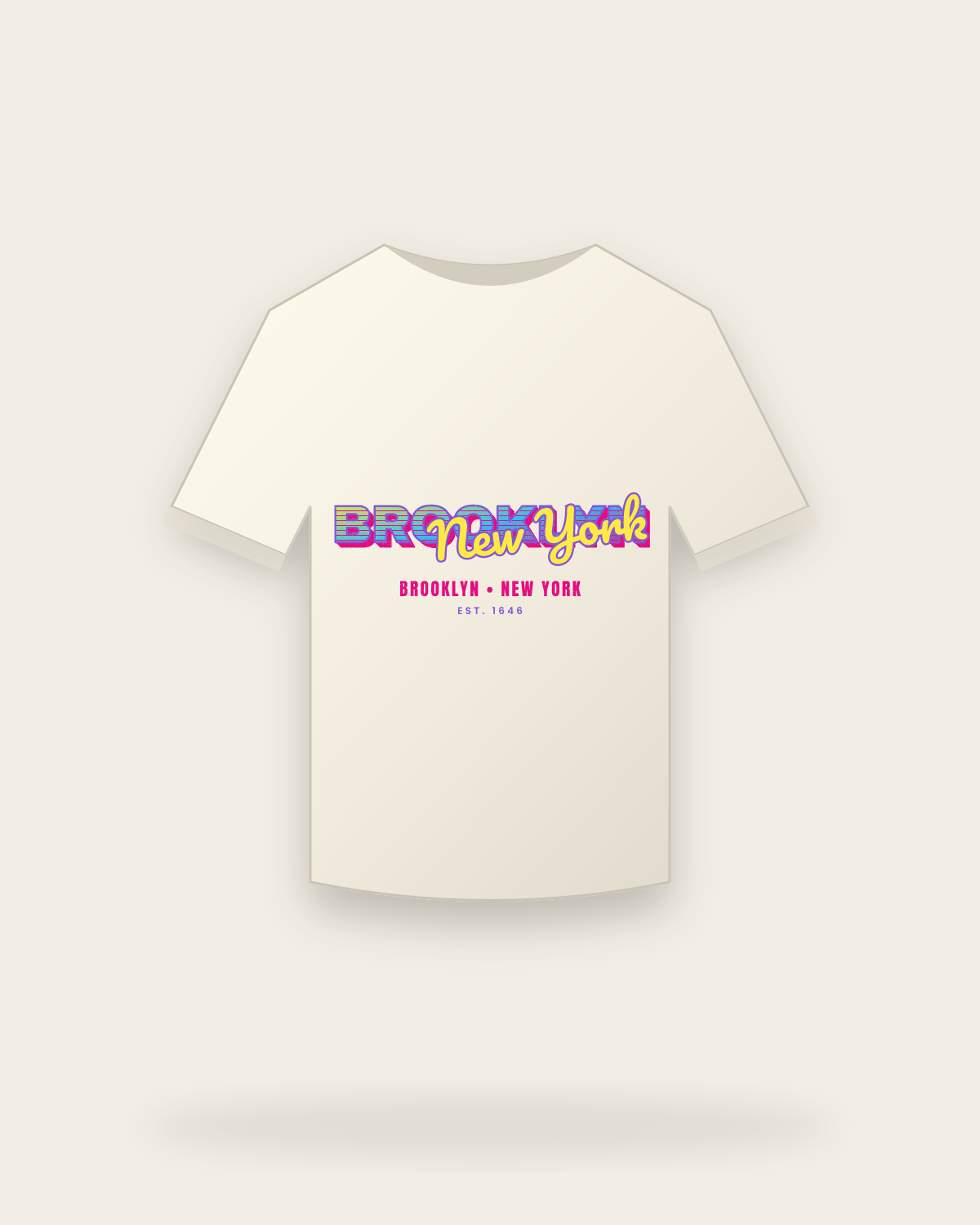 Brooklyn Music TV Vintage Wash Tee in Ivory