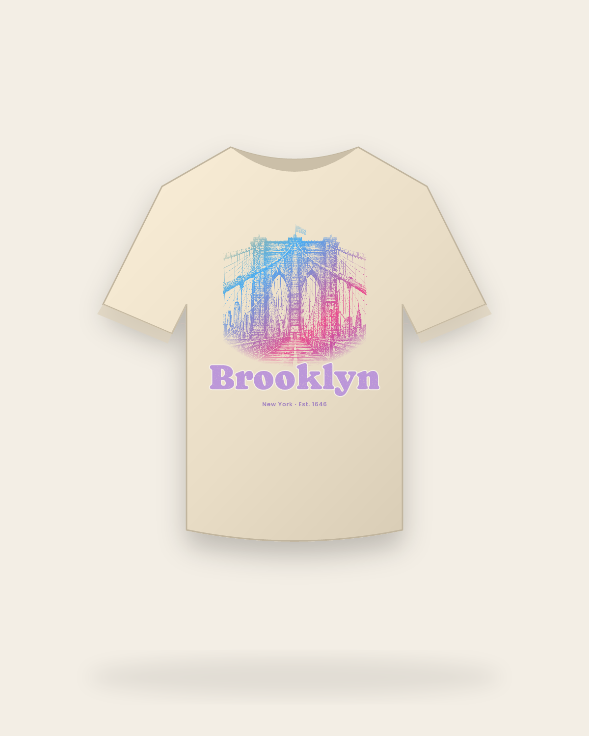 Brooklyn Brooklyn Bridge Classic Tee in Natural