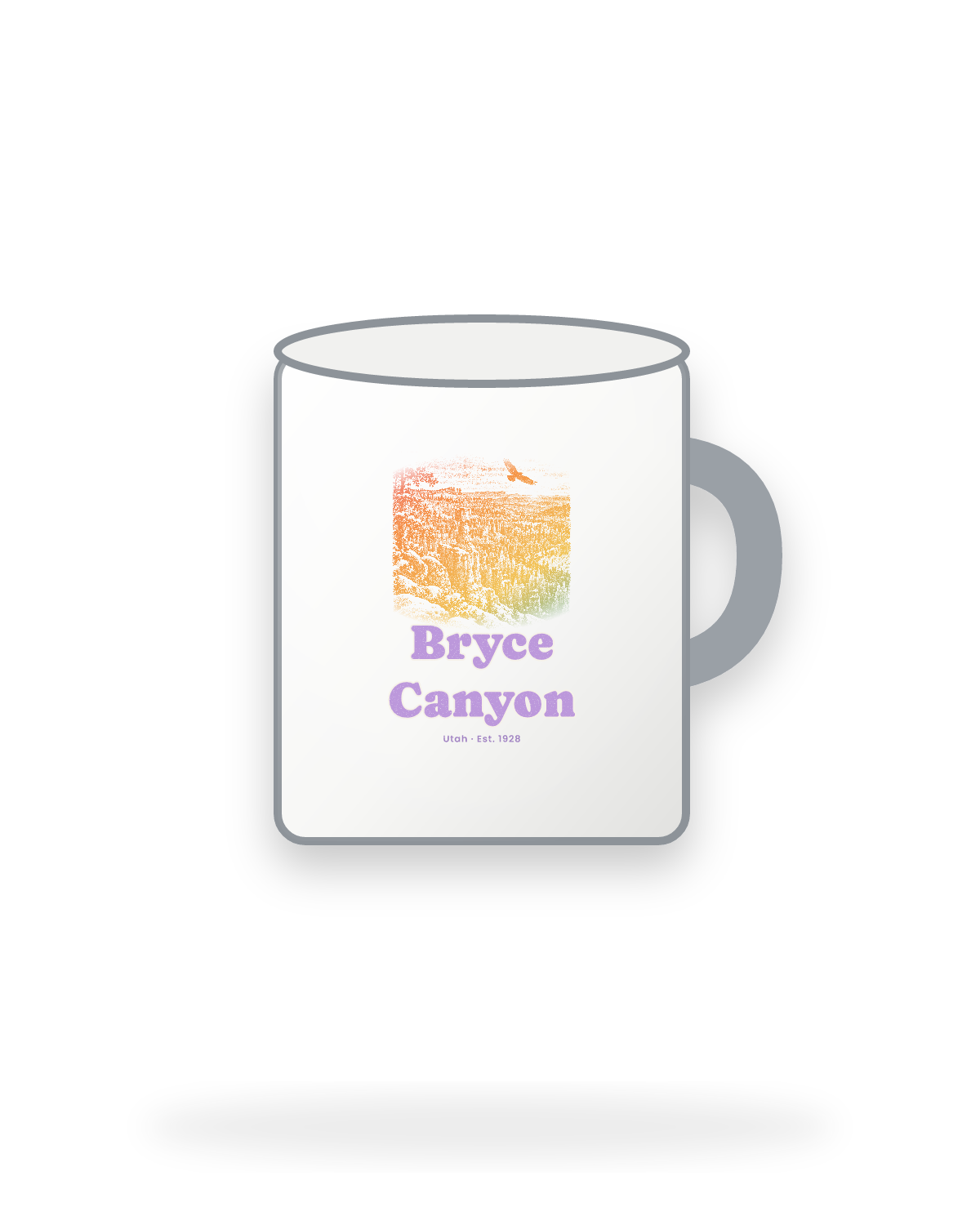 Bryce Canyon Hoodoos at Dawn Enamel Camp Mug in White
