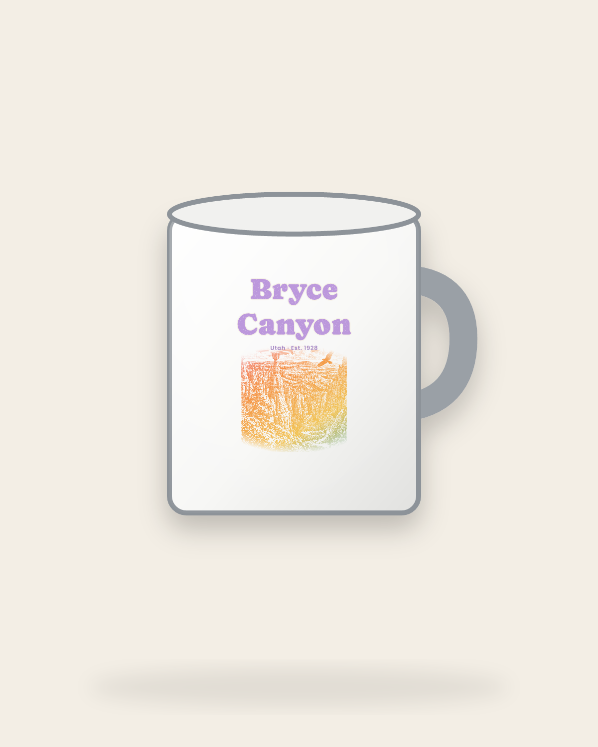Bryce Canyon Thor's Hammer Enamel Camp Mug in White