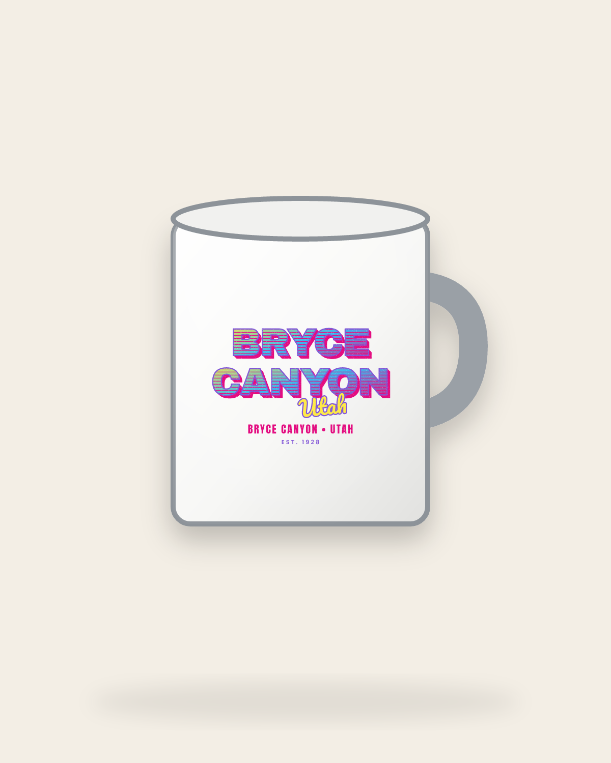 Bryce Canyon Music TV Enamel Camp Mug in White