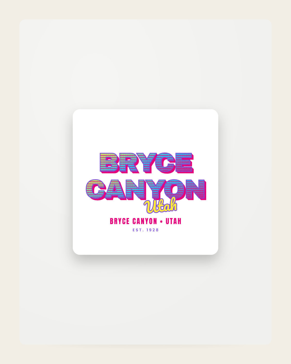 Bryce Canyon Music TV Fridge Magnet in White
