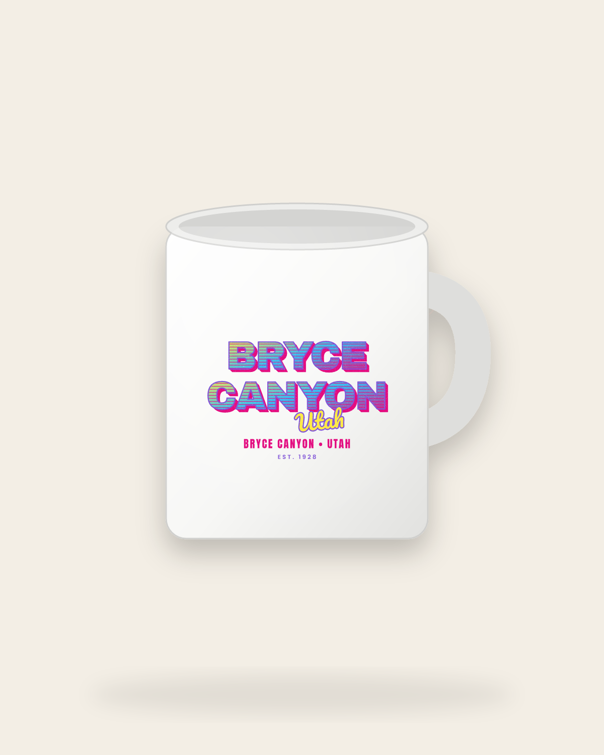 Bryce Canyon Music TV Ceramic Mug 11oz in White