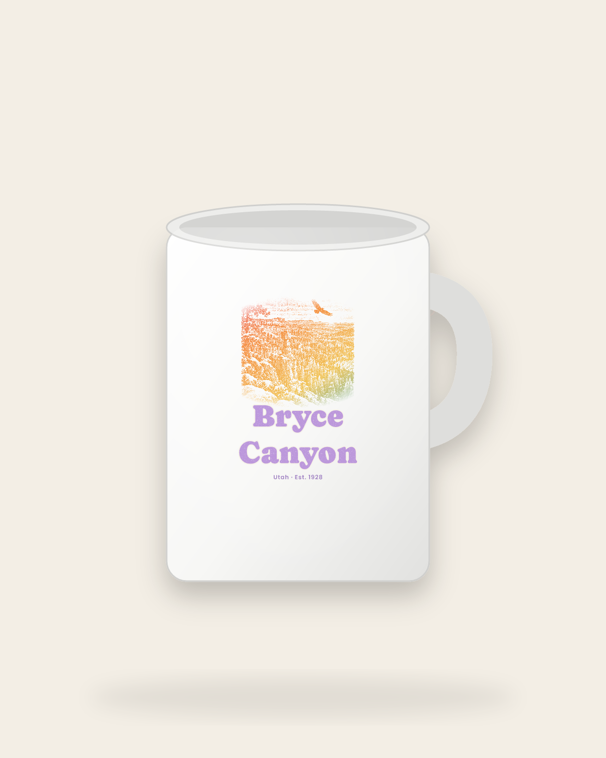Bryce Canyon Hoodoos at Dawn Ceramic Mug 15oz in White