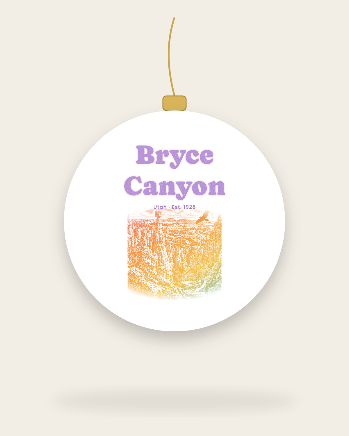 Bryce Canyon Thor's Hammer Ceramic Ornament in White