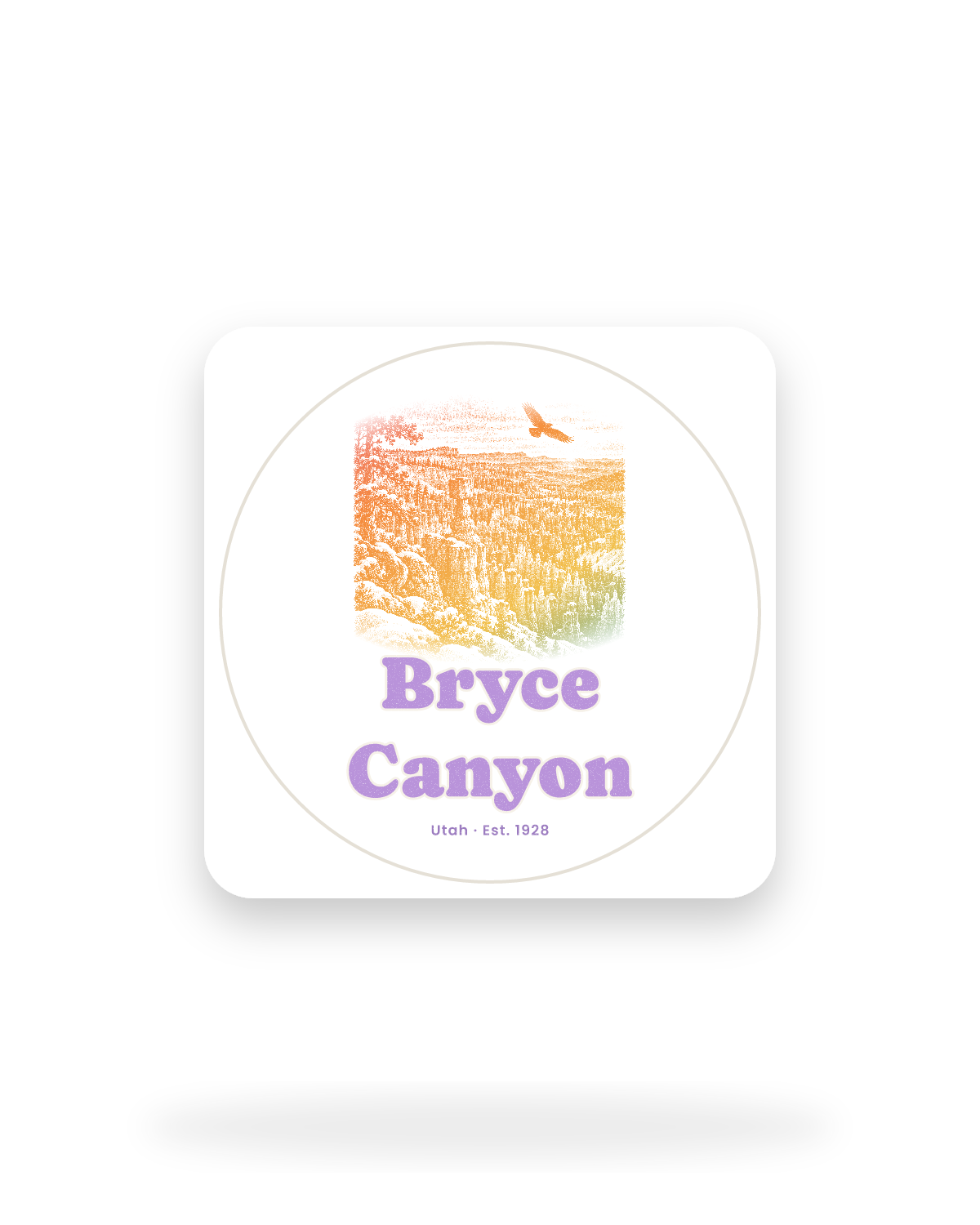 Bryce Canyon Hoodoos at Dawn Kiss-Cut Sticker in White