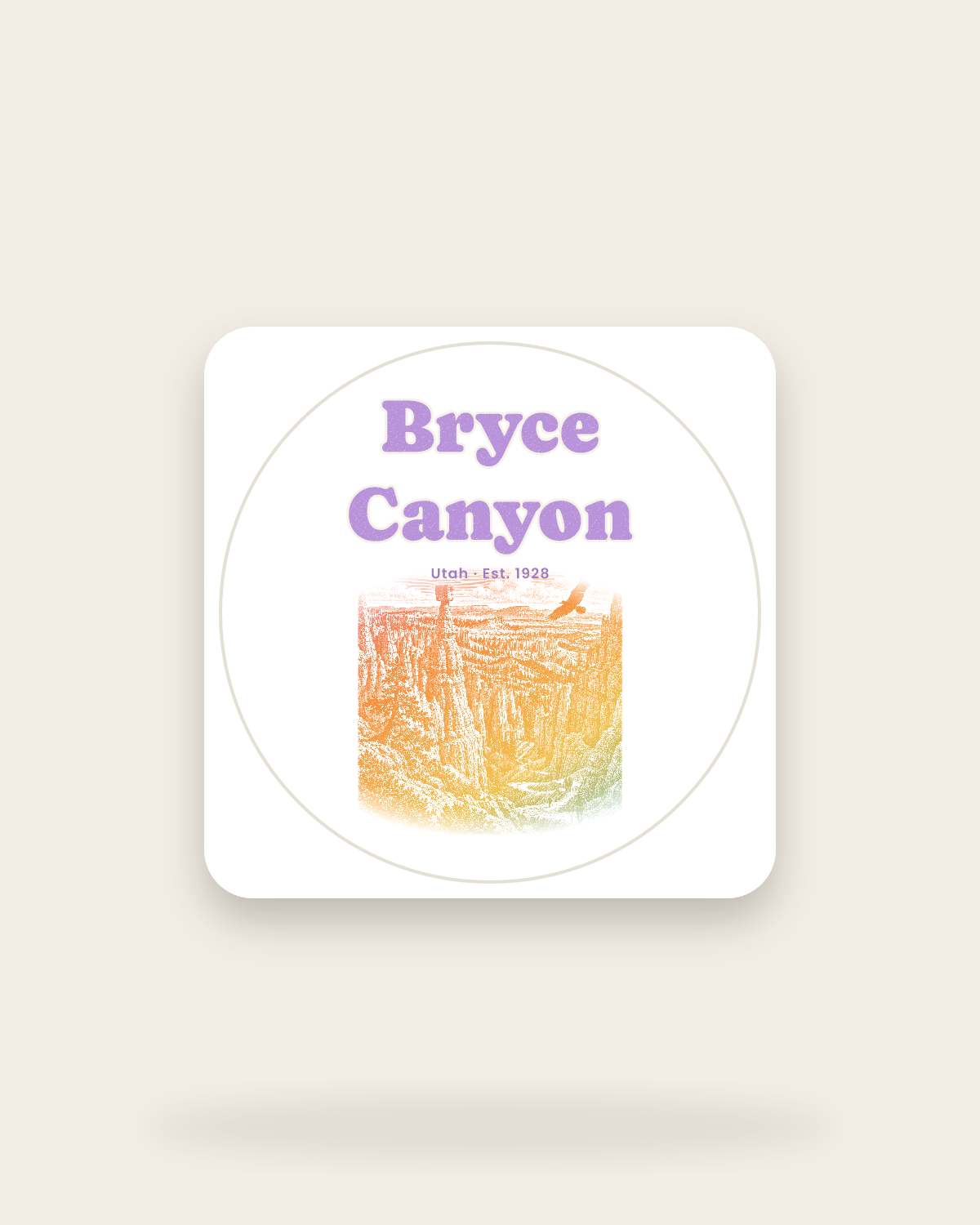 Bryce Canyon Thor's Hammer Kiss-Cut Sticker in White
