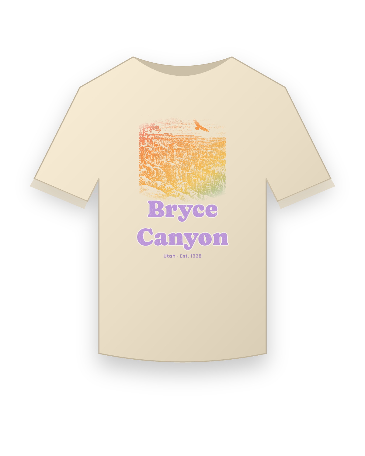 Bryce Canyon Hoodoos at Dawn Organic Cotton Tee in Natural