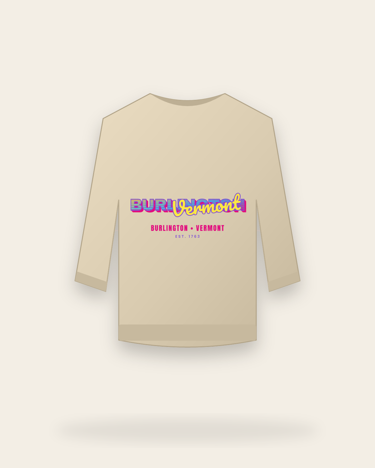 Burlington Music TV Crewneck Sweatshirt in Sand