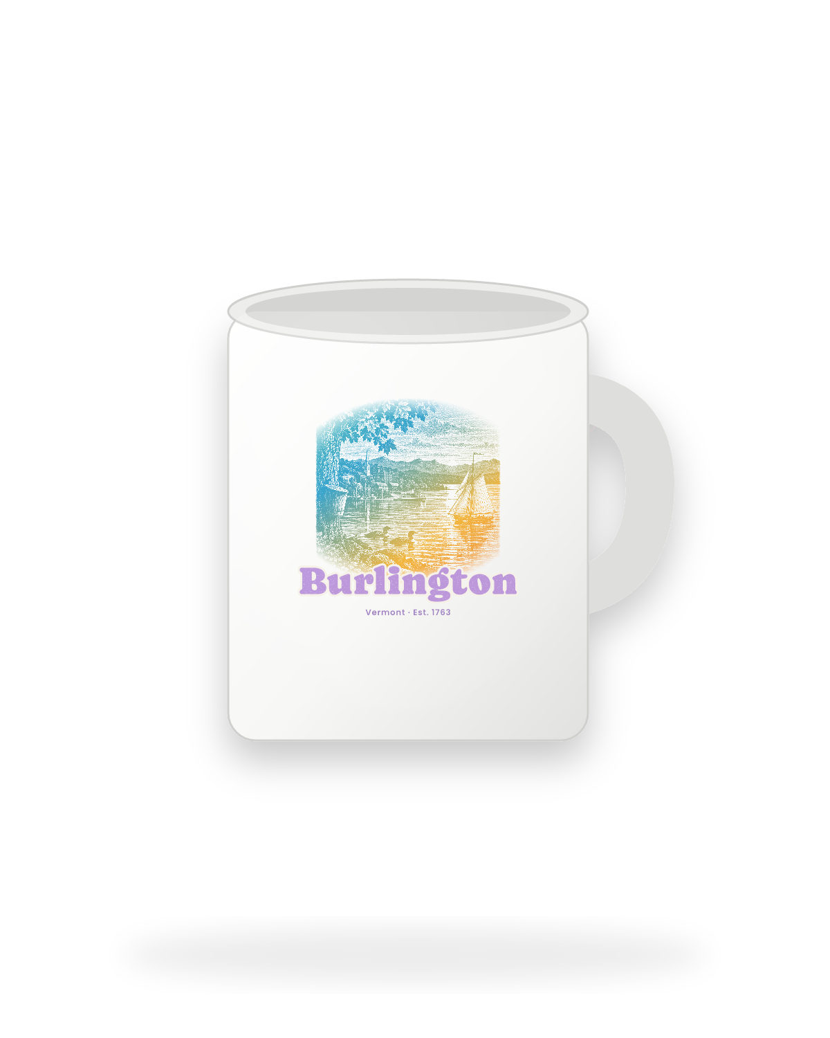 Burlington Lake Champlain Sail Ceramic Mug 11oz in White