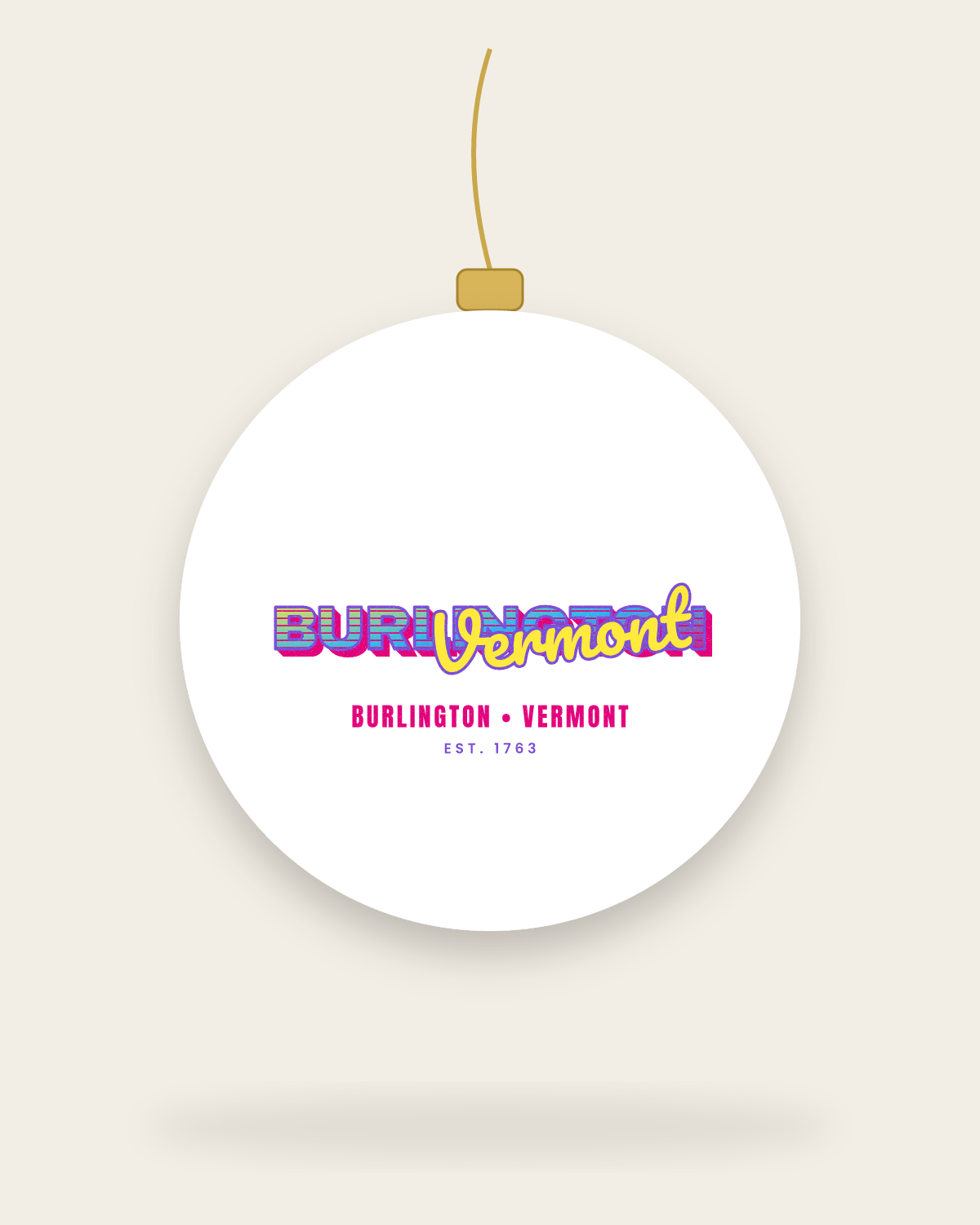 Burlington Music TV Ceramic Ornament in White