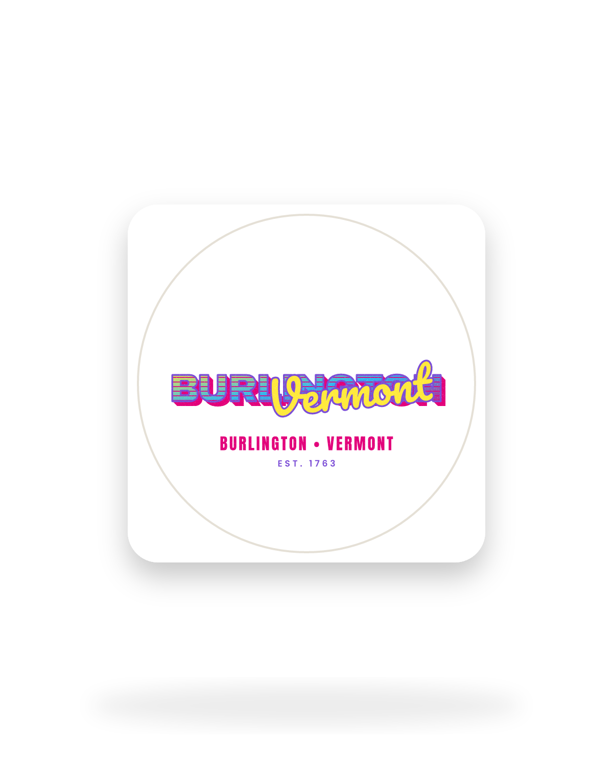 Burlington Music TV Kiss-Cut Sticker in White