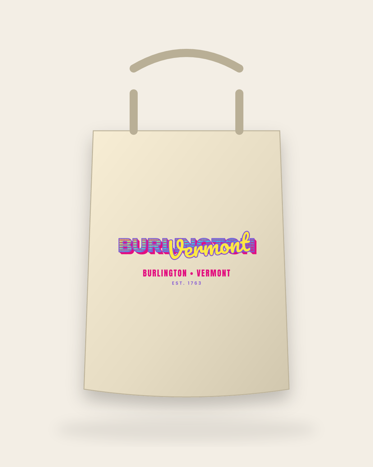Burlington Music TV Canvas Tote in Beige