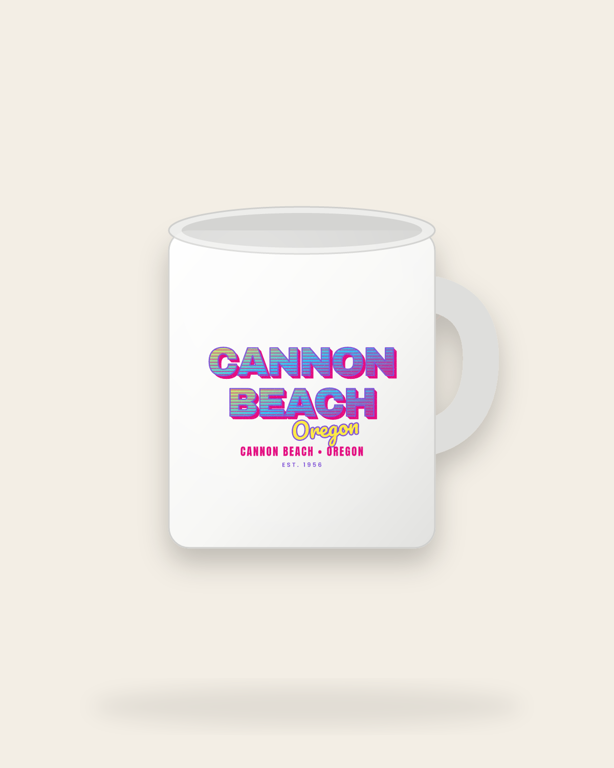 Cannon Beach Music TV Ceramic Mug 11oz in White