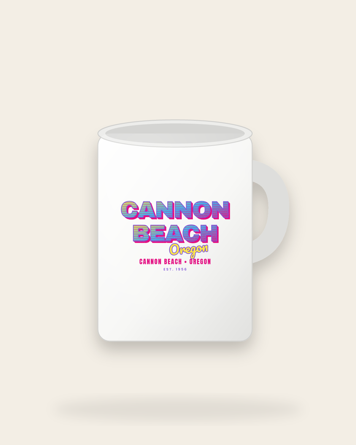Cannon Beach Music TV Ceramic Mug 15oz in White