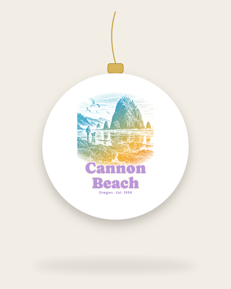 Cannon Beach Haystack Rock Ceramic Ornament