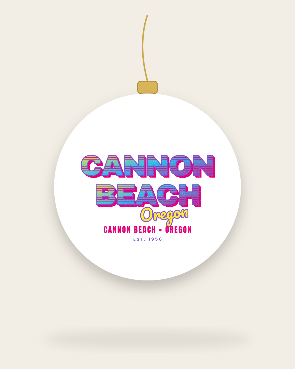 Cannon Beach Music TV Ceramic Ornament in White