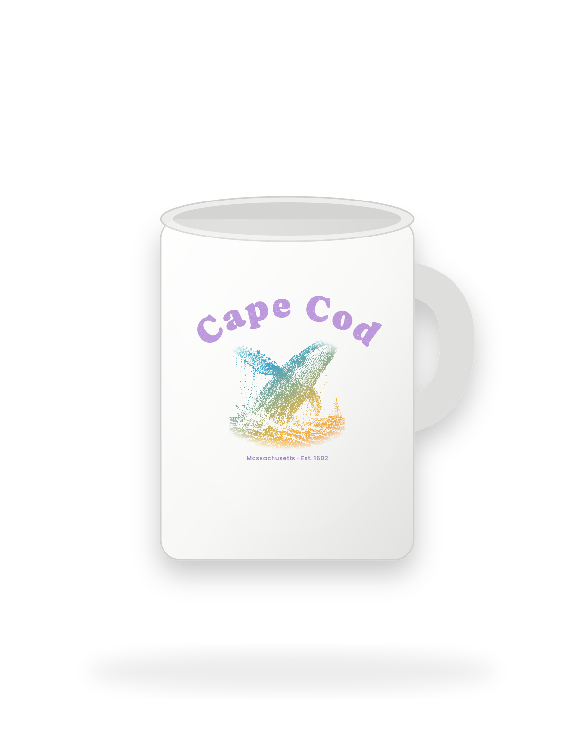 Cape Cod Humpback Whale Ceramic Mug 15oz in White