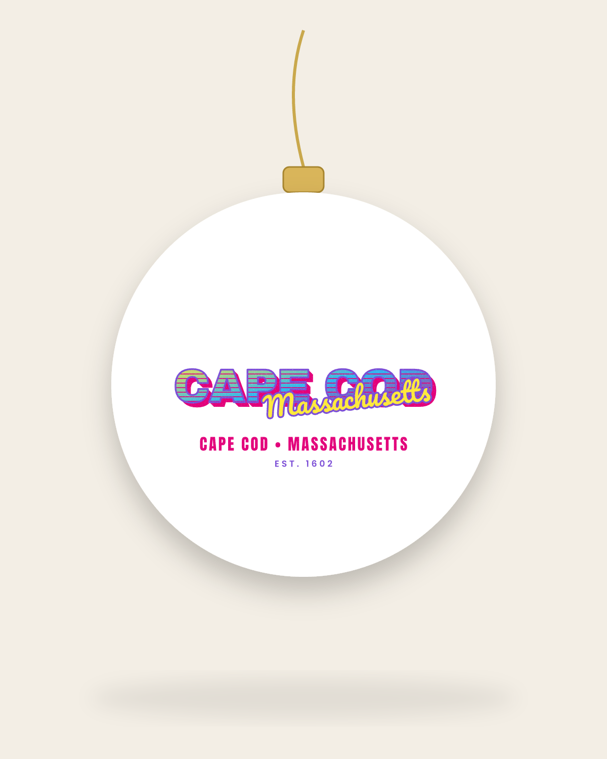Cape Cod Music TV Ceramic Ornament in White