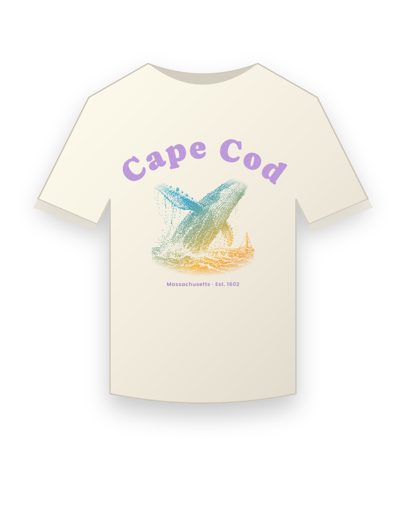 Cape Cod Humpback Whale Vintage Wash Tee