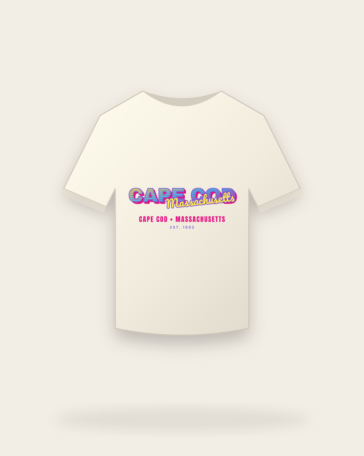 Cape Cod Music TV Vintage Wash Tee in Ivory